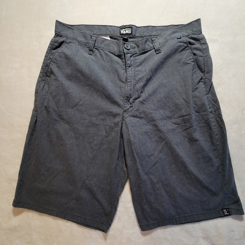 Vans Chino Shorts Mens 36 Charcoal Grey Off The Wall Cotton Blend Skater Casual